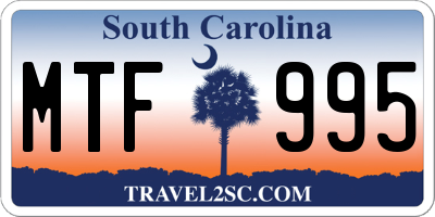 SC license plate MTF995