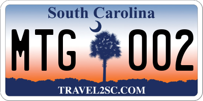 SC license plate MTG002