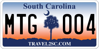 SC license plate MTG004