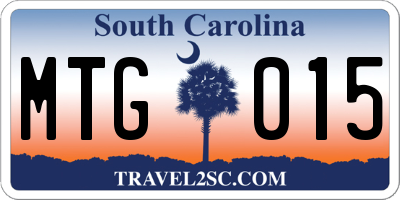 SC license plate MTG015