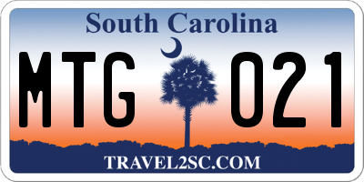 SC license plate MTG021