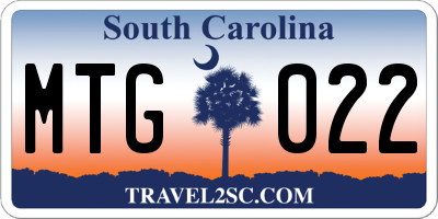 SC license plate MTG022