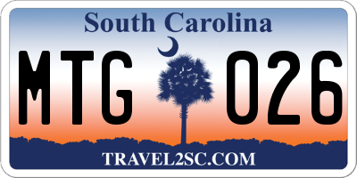 SC license plate MTG026