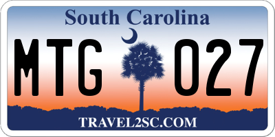 SC license plate MTG027