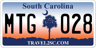 SC license plate MTG028