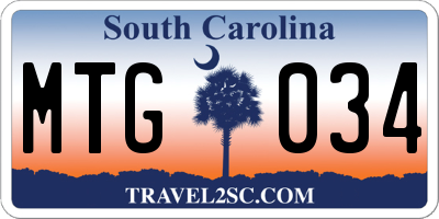 SC license plate MTG034