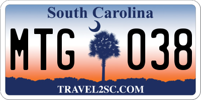 SC license plate MTG038