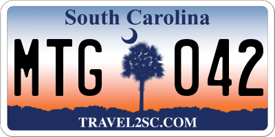SC license plate MTG042