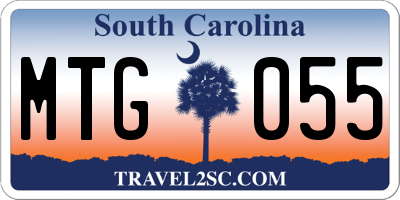 SC license plate MTG055