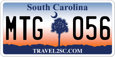 SC license plate MTG056