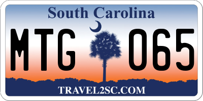 SC license plate MTG065