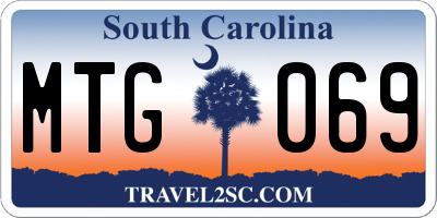 SC license plate MTG069