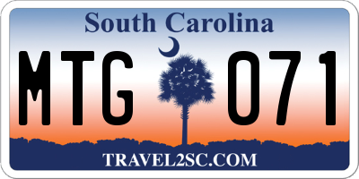 SC license plate MTG071