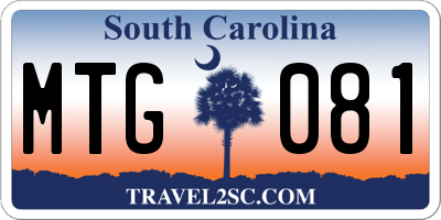 SC license plate MTG081
