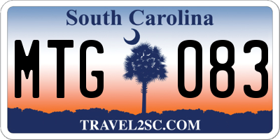 SC license plate MTG083