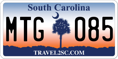 SC license plate MTG085