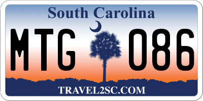 SC license plate MTG086