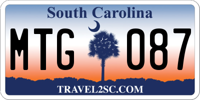 SC license plate MTG087