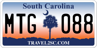 SC license plate MTG088