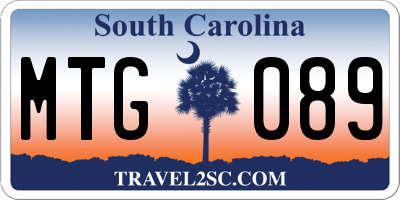 SC license plate MTG089