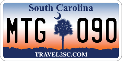 SC license plate MTG090