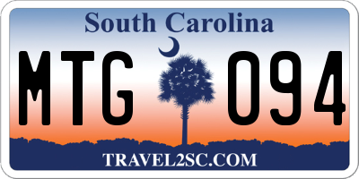 SC license plate MTG094