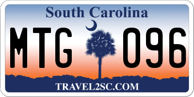 SC license plate MTG096