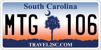 SC license plate MTG106