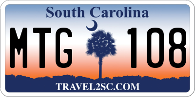 SC license plate MTG108
