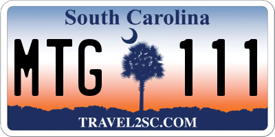 SC license plate MTG111
