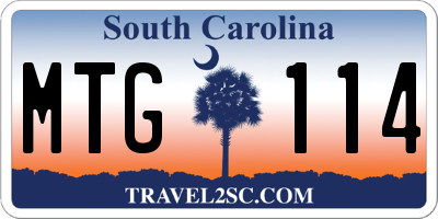SC license plate MTG114