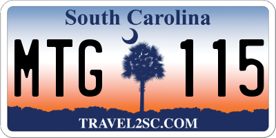 SC license plate MTG115