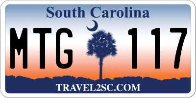 SC license plate MTG117