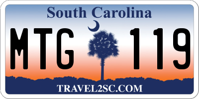 SC license plate MTG119