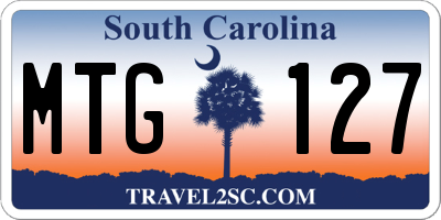 SC license plate MTG127