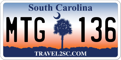 SC license plate MTG136