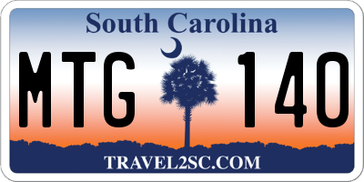 SC license plate MTG140