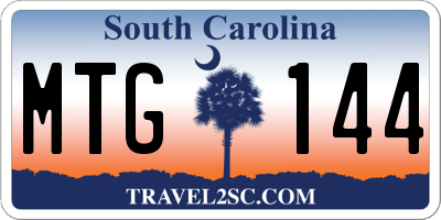 SC license plate MTG144