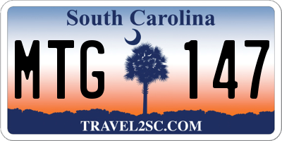SC license plate MTG147