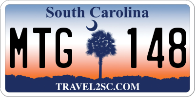 SC license plate MTG148