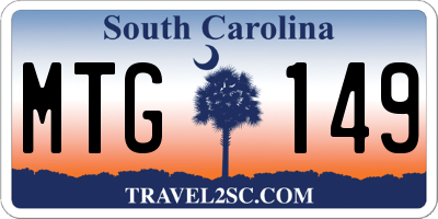 SC license plate MTG149