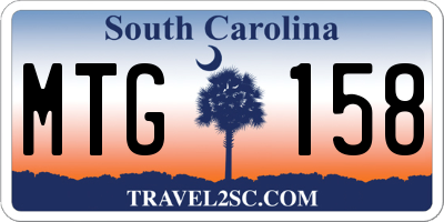 SC license plate MTG158