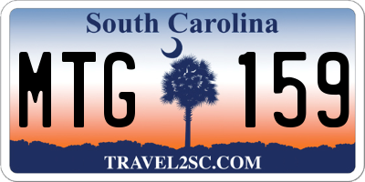 SC license plate MTG159