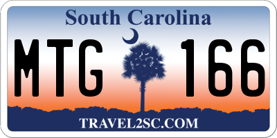 SC license plate MTG166