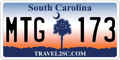 SC license plate MTG173