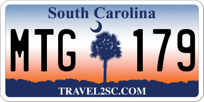 SC license plate MTG179