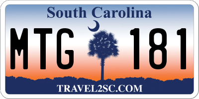 SC license plate MTG181