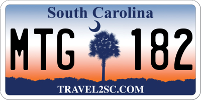 SC license plate MTG182