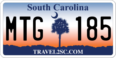 SC license plate MTG185