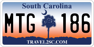 SC license plate MTG186